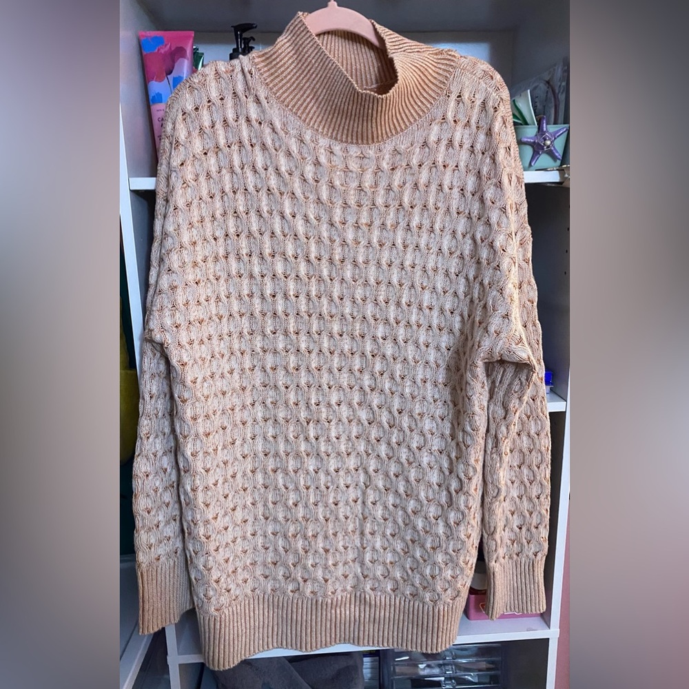 Knox Rose Textured orange and cream oversized tunic Sweater